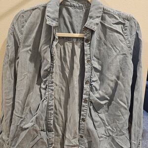 Light Wash Denim Button-Up Shirt
